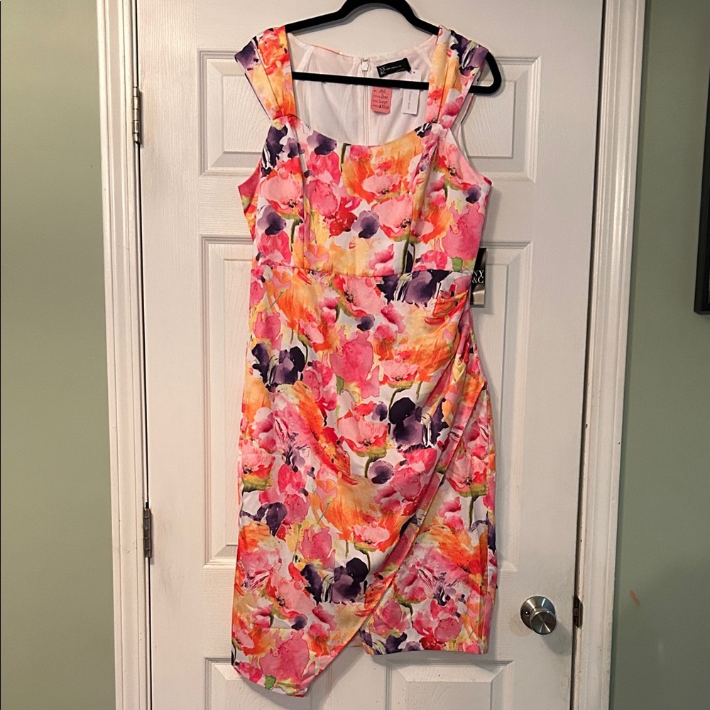 New York & Company Colorful Floral Midi Dress